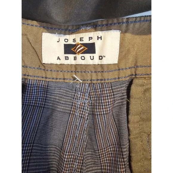 Joseph Abboud Mens Blue Brown Plaid Cargo Shorts with Belt Size 34 Cotton - Picture 3 of 5